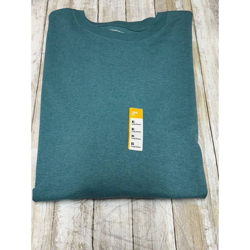 Carhartt Mens Loose Fit Long Sleeve‎ Logo Graphic T-Shirt XL Teal Heather NWT